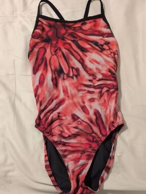Red Marble One-Piece Swimsuit